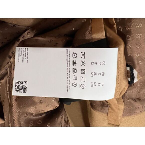 BOSS Women’s Camel Brown Virgin Wool-Cashmere Blend Catara Coat Size 42R - Picture 10 of 13